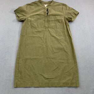 J.Crew Shirt Dress Womens Size Medium Olive Green Utility Fatigued Lyocell Blend